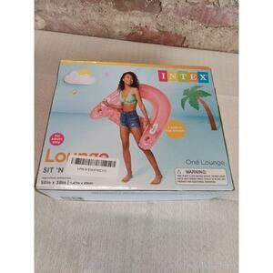 INTEX One Lounge Sit N Float Pool Inflatable Adults Only 2 Cup Holders New 58x39